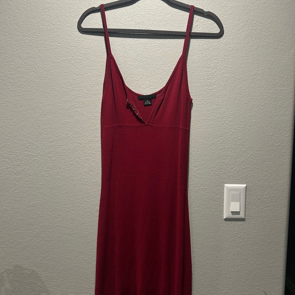 Y2K Guess Knit Slip Dress in Burgundy Red